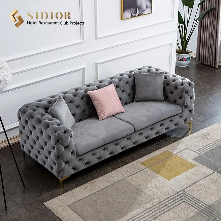 Light Luxury Fabric/PU Leather Upholstery Sofa for Home Hotel Living Room