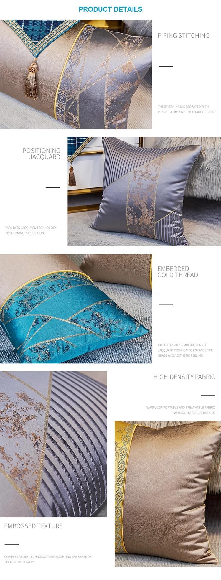 2022 High Grade Satin Jacquard Fabric Luxury Home Throw Pillow Cushion for Modern Hotel Room Office