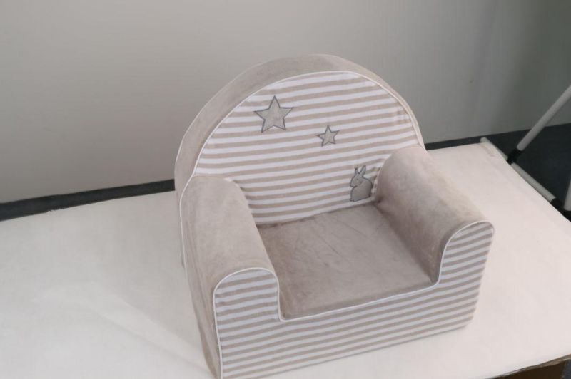 Fashion Kids Sofa Cover Detachable Velvet Children Fabric Sofa Pink Grey