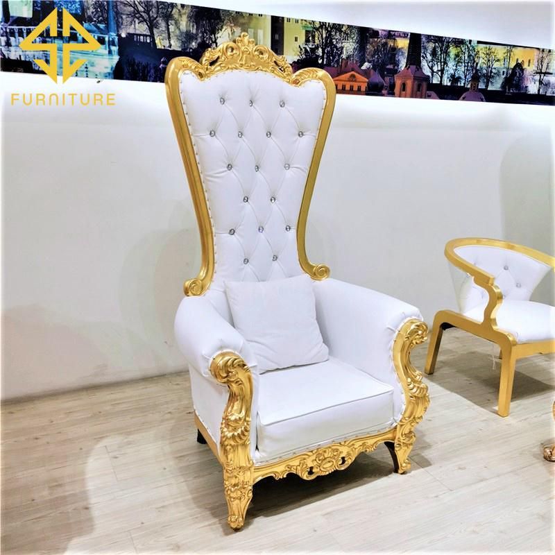 Modern Style Crystal Leather Single Chair Living Room Sofa for Wedding King Throne Chair