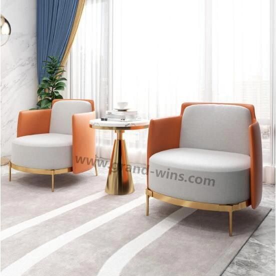 Hotel Furniture Fabric Leather Single Seat Sofa Living Room Chair
