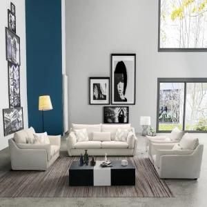 Beige 3211 Fabric Sofa with Feather Pillow for Living Room