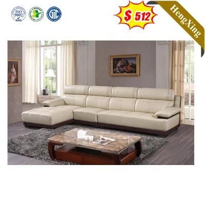 Nordic Leather Wooden Corner Sofa for Living Room Sofa