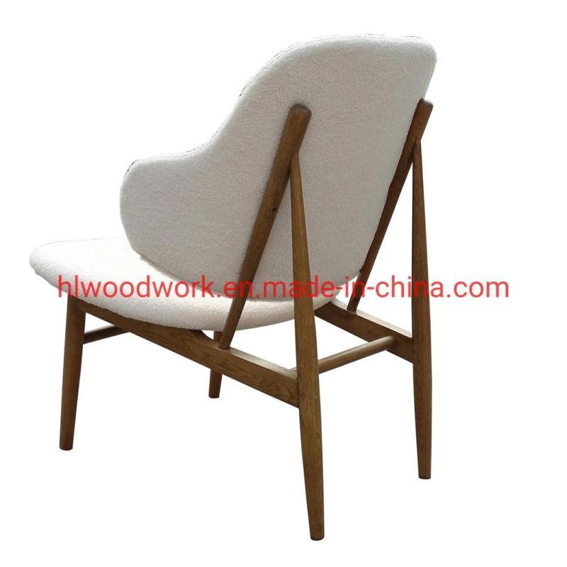 Oak Wood Frame Brown Color with Teddy Velvet Back and Cushion Magnate Chair Dining Chair Coffee Shop Chair Wooden Chair Lounge Sofa Living Room Sofa