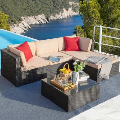 Outdoor Sofa Waterproof Rattan Garden Garden Balcony Chair Leisure Sofa