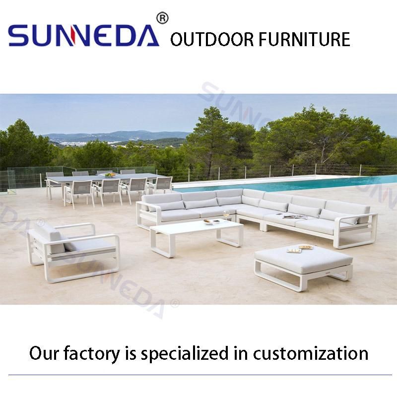 Elegance Design Garden Furniture Aluminum Frame Big Frame Outdoor Chair Sofa Coffee Table