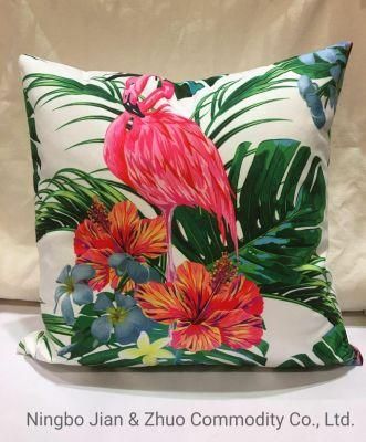 Custom Polyester Digital Printing Flamingo Polyester Pillow Cushion Used for Home Decoration and Cars