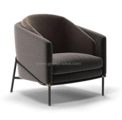 Dreamhause Luxury Italian Fil Noir Serices Hotel Modern Comfortable Fabric Leisure Round Lounge Sofa Chair for Living Room