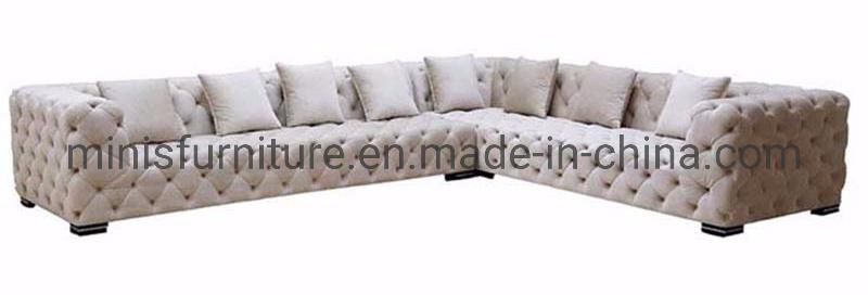 (MN-SF92) Home Modern Simple Comfortable Living Room L Grey Sofa Furniture