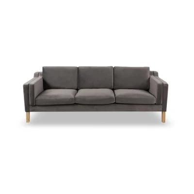Hans Wegner Grey Velvet Sofa