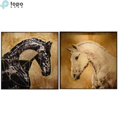 Lifelike Horse Inlaid Glass Painting Into Ultra Clear Low Iron Glass (MR-YB6-2018)