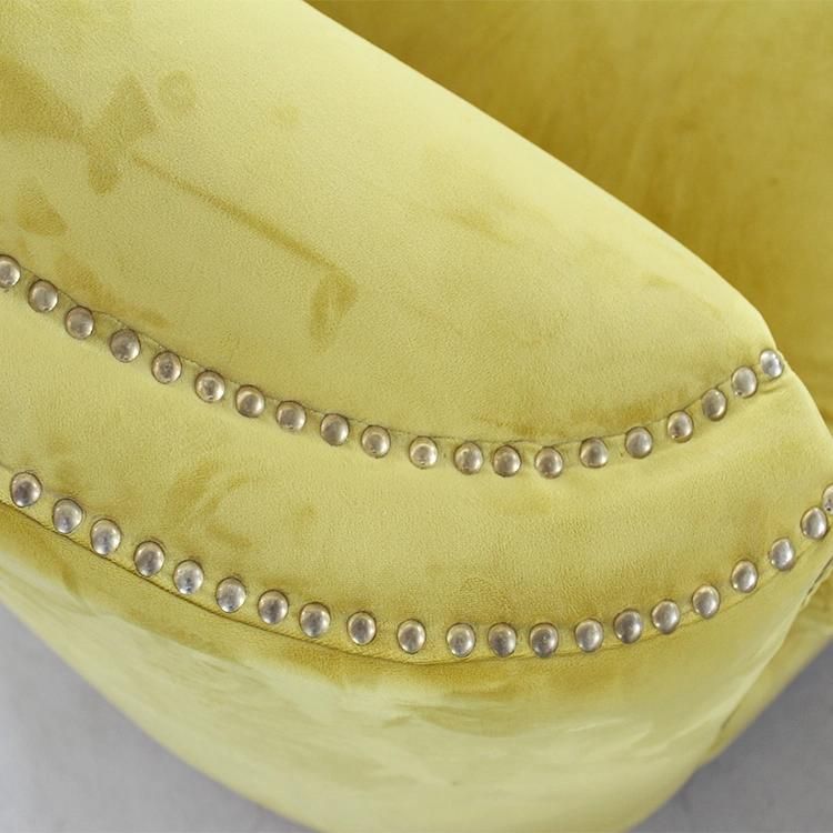 Factory Custom Furnitures Living Room Furniture Three Seater Sofa with Gold Stainless Steel Base