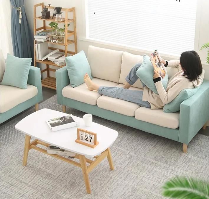 Simple Modern Fabric Sofa Three-Person Small Apartment Living Room Net Red Style