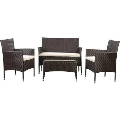 Cheap 4 Pieces Rattan Wicker Outdoor Furniture Set Garden Sofa Set Garden