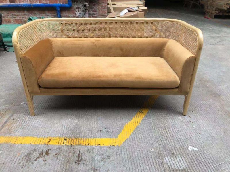Hotel Restaurant Furniture Outdoor Rattan Wicker Wood Couch Sofa