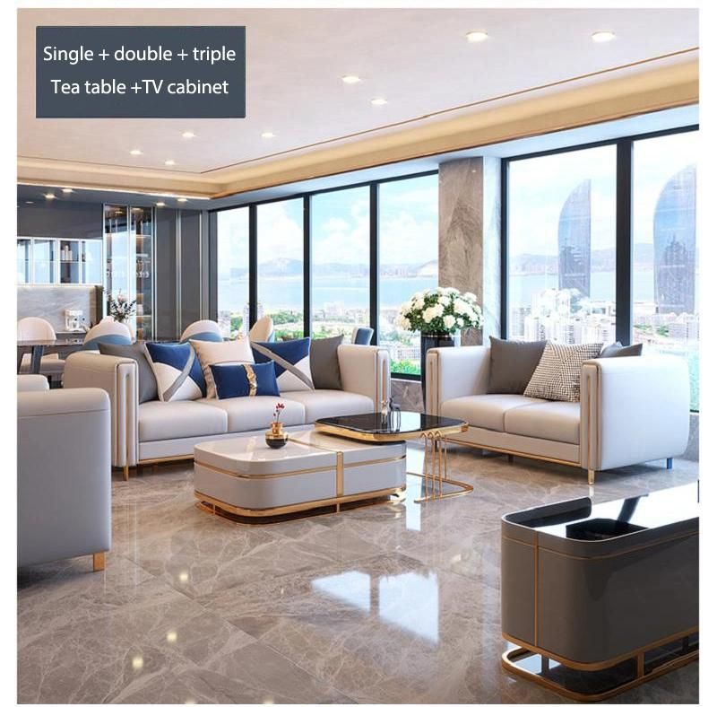 Customized Wooden Frame Combination Sofa Furniture First Layer Cowhide