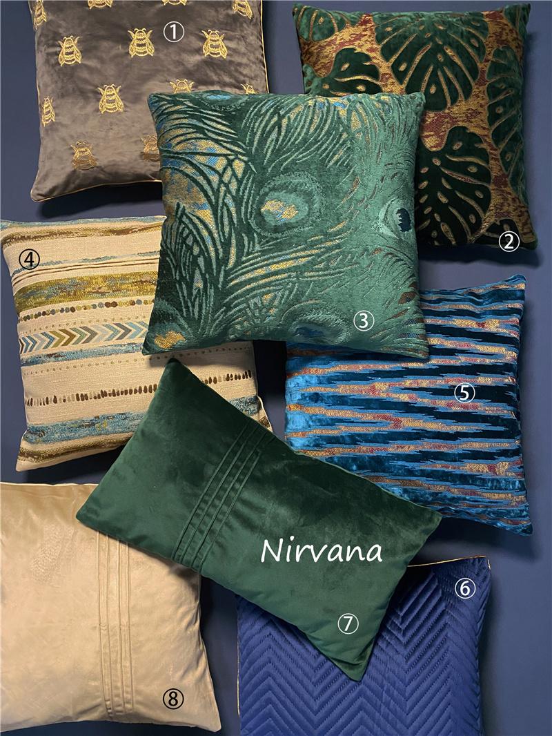 Cut Velvet Polyester Sofa Cushions / Color Pillows Home Decorative Cushions