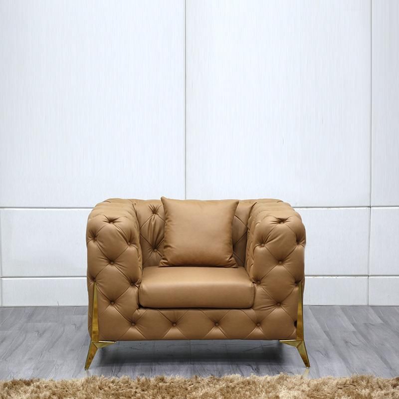 (SP-SF216-1) Modern Restaurant Leather Seating Single Sofa