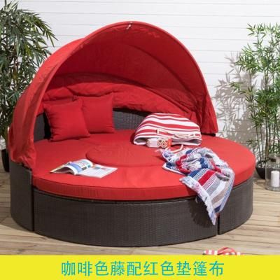 Outdoor Rattan Bed Outdoor Sofa Bed Outdoor Leisure Round Bed Swimming in Courtyard