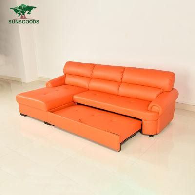 China Living Room Fruniture Chiase Sectional Leather Sofa Bed