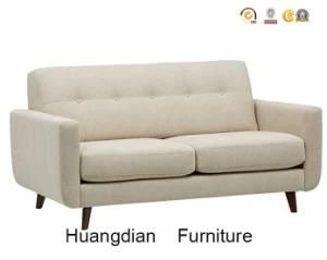 MID-Century Hotel Living Room Beige Linen Sofa