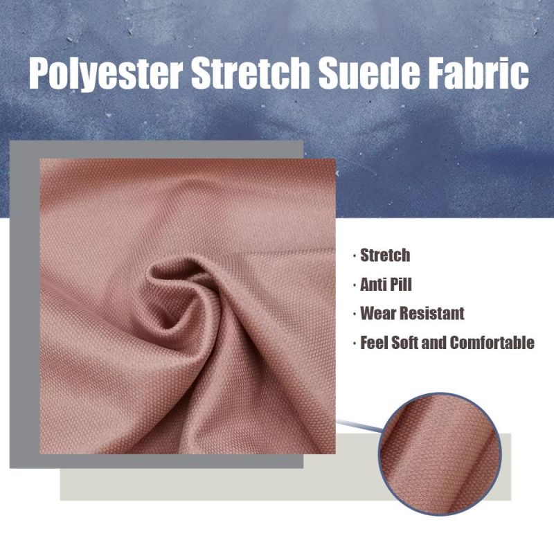 China Textile Soft One Side Suede Polyester Stretch Knitting Fabric for Garment/Sofa/Shoes 94%Polyester 6%Spandex Synthetic Micro Suede Upholstery Sofa Fabric