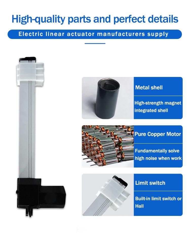 Source Manufacturer DC Motor 1000n 2000n 3000n 4000n 12V 24V 500mm Stroke 10mm/S Electric Linear Actuator Price