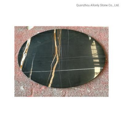 Natural Black Noir Marble Stone Table Top for Coffee and Sofa