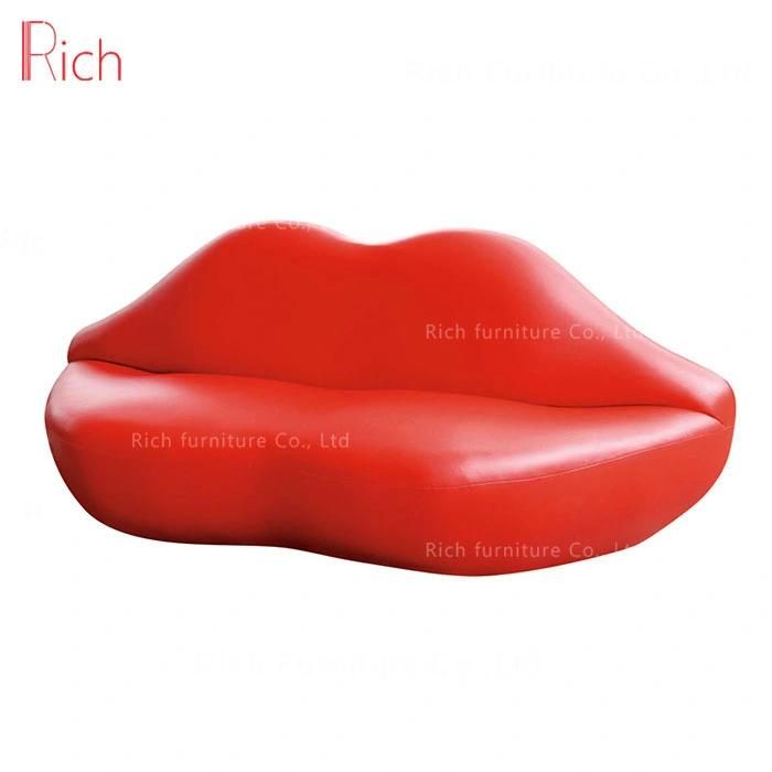 Unique Home Furniture Hot Sex Design Bocca Lounge Couch Living Room Leisure Fabric Red Lip Sofa Event Hotel