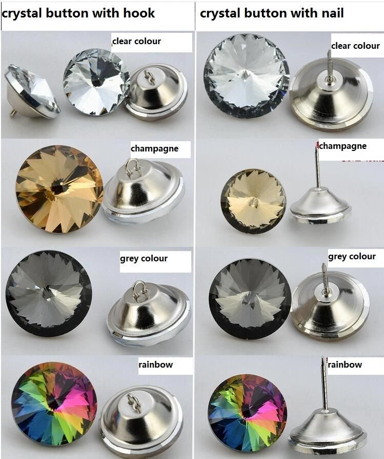 Crystal Buttons Glass Pull Buttons Garment Sofa Decorative for Furniture