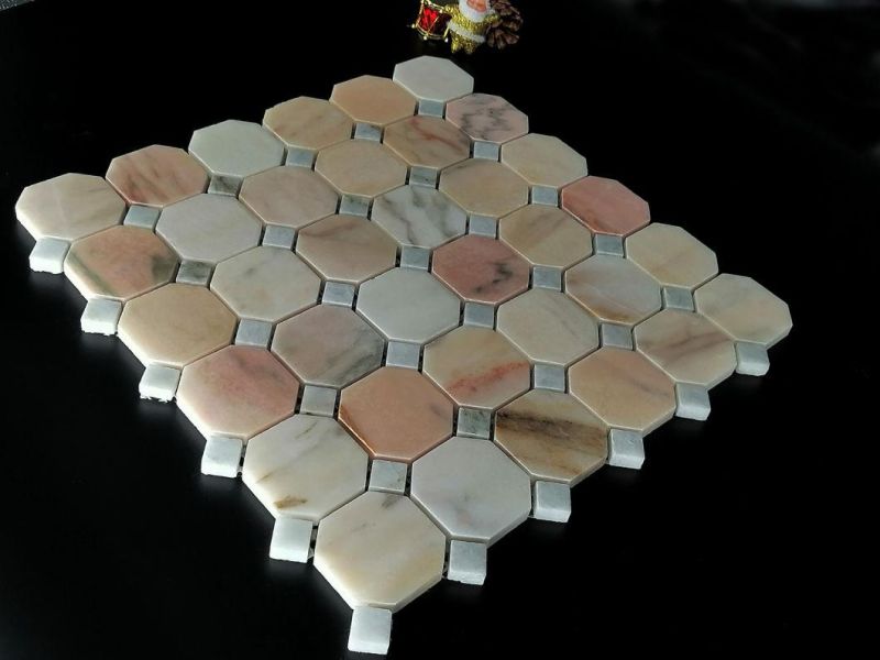 Octagonal Real Stone Mosaic, Used for Kitchen Baffle Wall, Sofa Background, Bath Room Metope