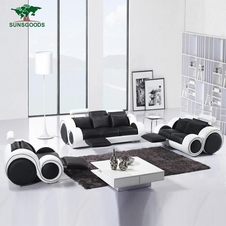 OEM Design Black and White Modern China Living Room Furniture Recliner Sofa