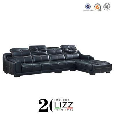 Dubai Leisure Living Room Leather Corner Sofa Furniture with Chaise