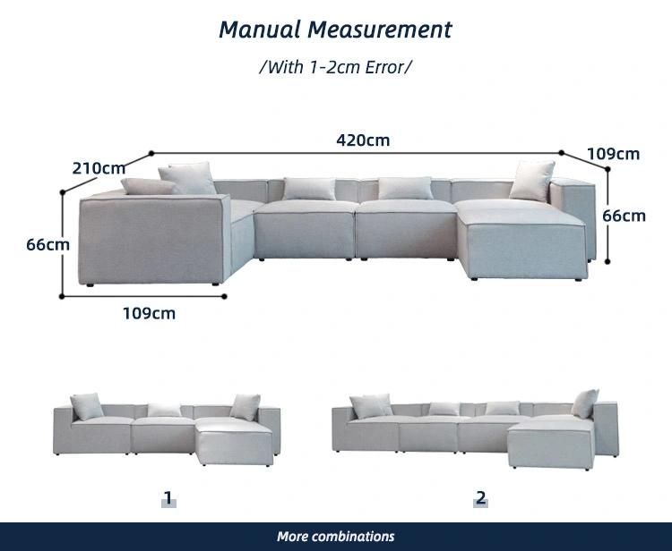 Hot Sale Modern Luxury Wooden Couch Sectional Living Room Leather Fabric Sofa