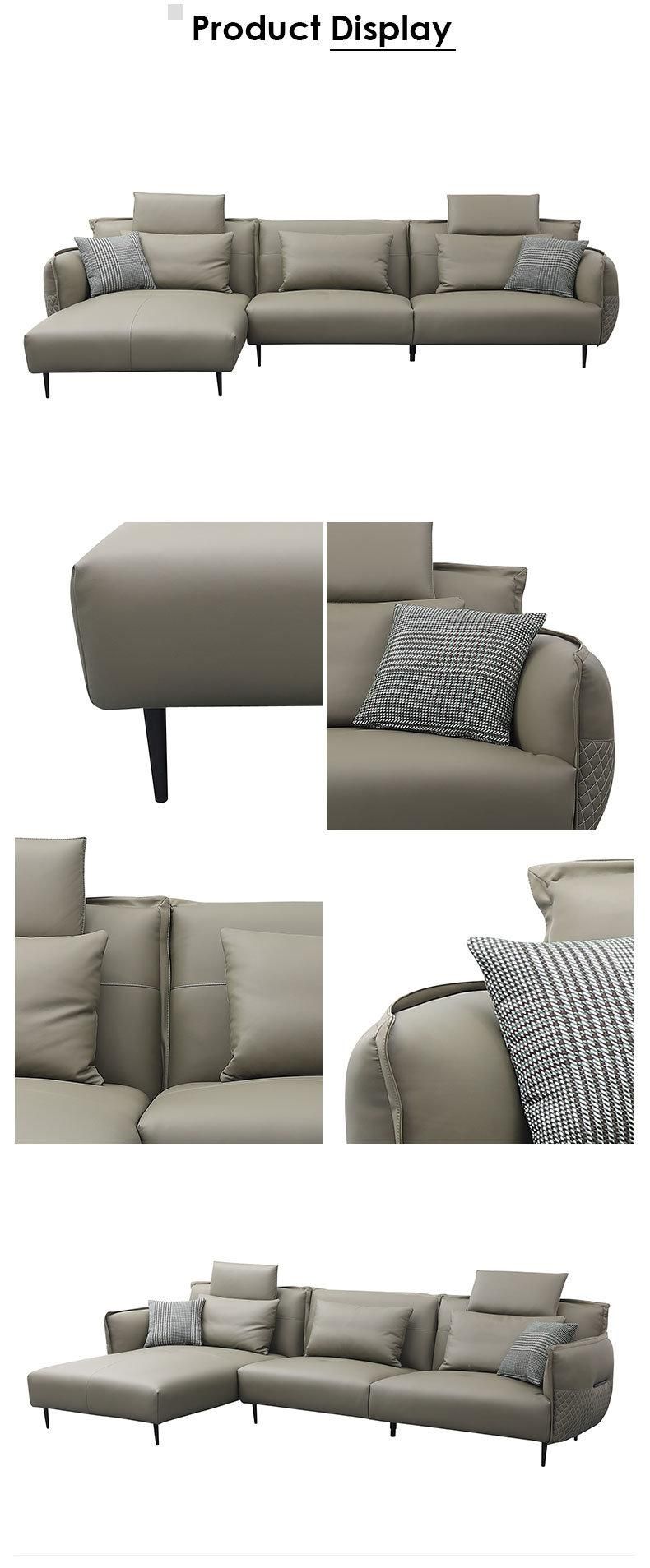 Chinese Modern Design Furniture Living Room Dark Green Leather Sofa