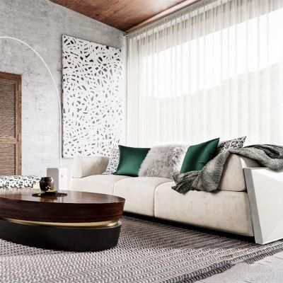 Modern Luxury I Shaped Sofa Wooden Base Fabric Sectional Sofas Set Furniture for Living Room