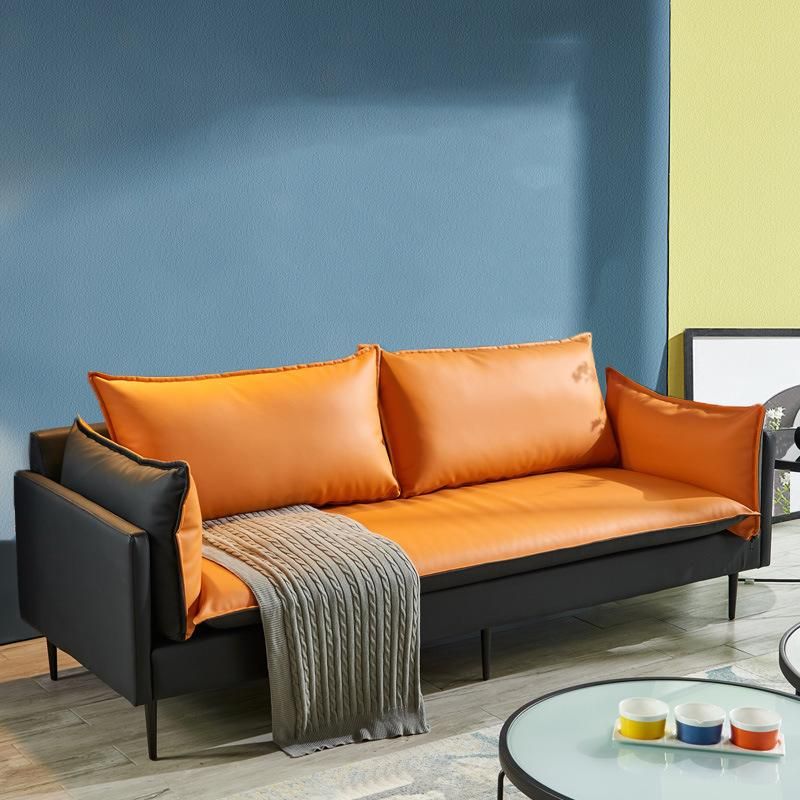2 Seat 59 L 33.5W 33.5 H Buy Microfiber Leather New Office Sofa Set Designs