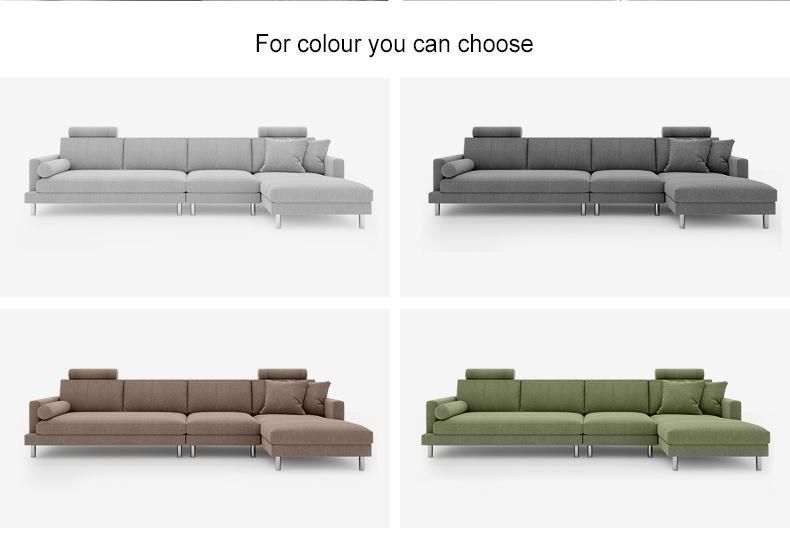 Sponge Living Room Fabric Luxury L Shape Modern Furniture Sofa with High Quality