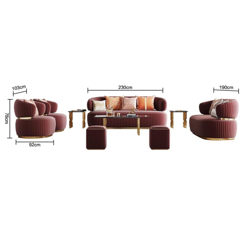 Factory New Sectional Home Office Furniture Set with Metal Legs Luxury China Living Room Corner Fabric Couch