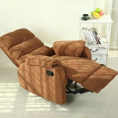 Home Furniture Orange Bright Warm Color Manual Recliner Sofa Office Chair Comfortable and Soft Fabric Sofa Living Room Sofa