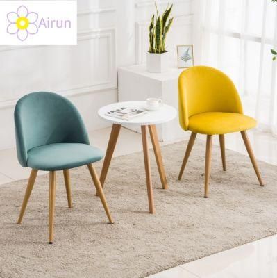 Nordic Creative Single Sofa Chair Modern Simple Solid Wood Fabric Leisure Dining Chair Negotiation Desk Chair