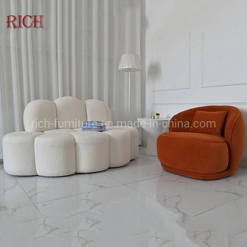 Living Room Furniture Sheepskin Wool Sofa Fabric Boucle Teddy Sofa