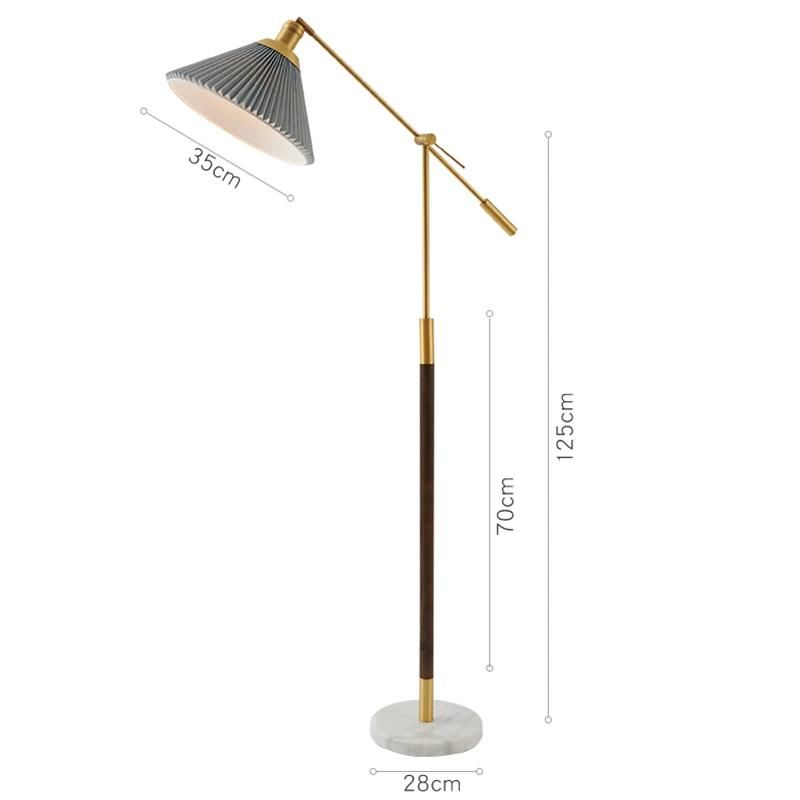 Nordic Floor Lamp Retro Sofa Side Bedside Pleated Vertical Desk Light