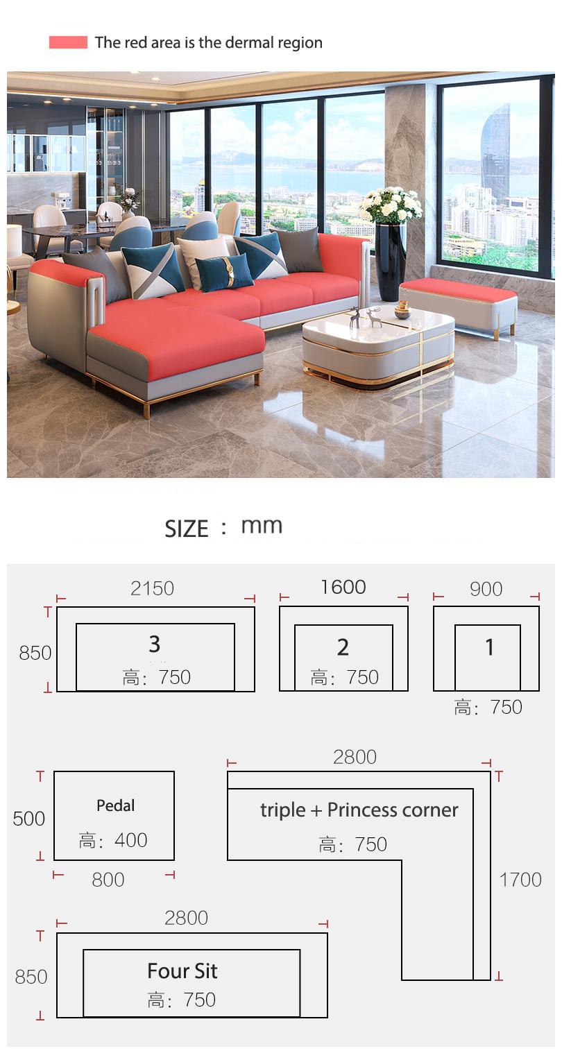 Factory Supply Stainless Steel Feet Corner Sofa Hot Sale