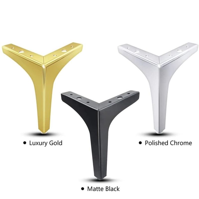 Modern Metal Sofa Legs Triangle Furniture Llegs for Dining Table, TV Stand, Dressing Wardrobe