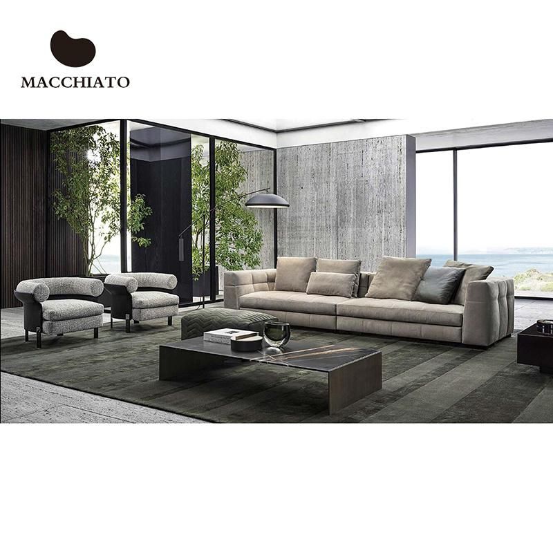 High-End Modern Classic Villa Contemporary Sectional Sofas 4/3 Seaters L Shape Comfort Sofa Couch Foshan Sofa Manufacturer