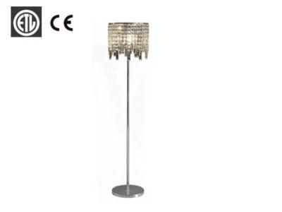 Silver Crystal Floor Lamp Stand Light Sofa Side Light with on off Foot Switch in The Living Room