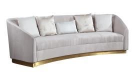 Lobby Furniture Luxury Design Curved Shape 5 Seat Fabric Sofa