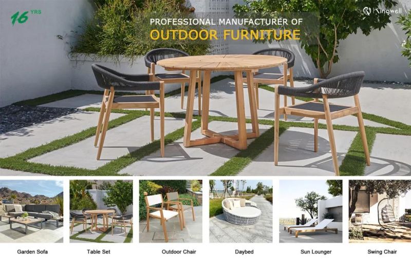 Comfortable Teak Wood Garden Sofas Outdoor Furniture for Resort Project