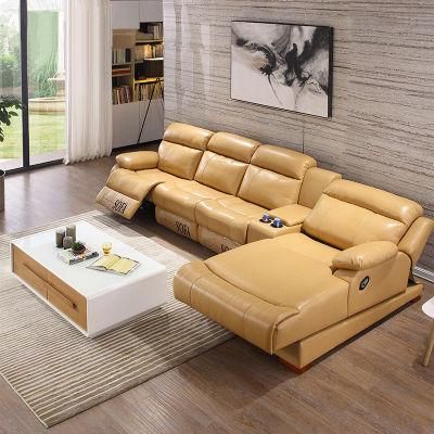Italy Luxury Furniture Leather Electric Control Recliner Sofa Hand Made Factory Price Functional Sectional Sofa